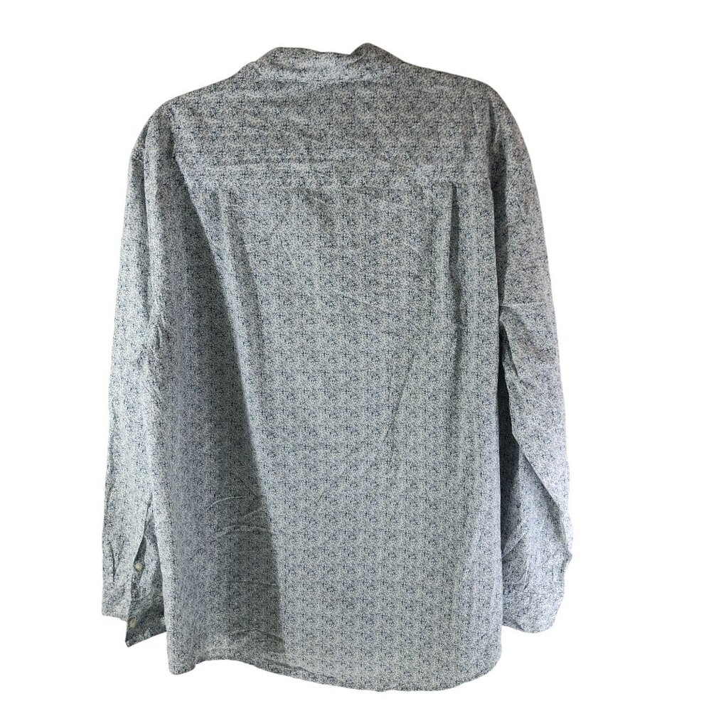 John Ashford Mens Button Down Shirt Floral Print Cotton Blend Blue White XL - Picture 3 of 4